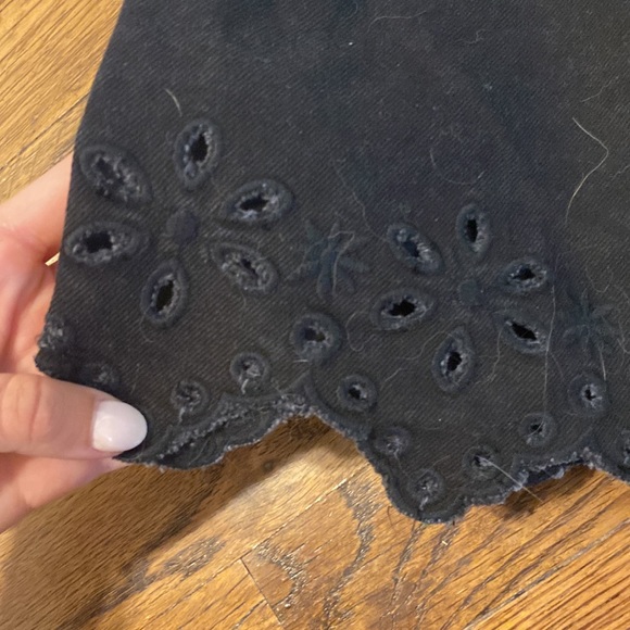 H&M Black Denim Skirt With Hem Detail - Picture 2 of 3